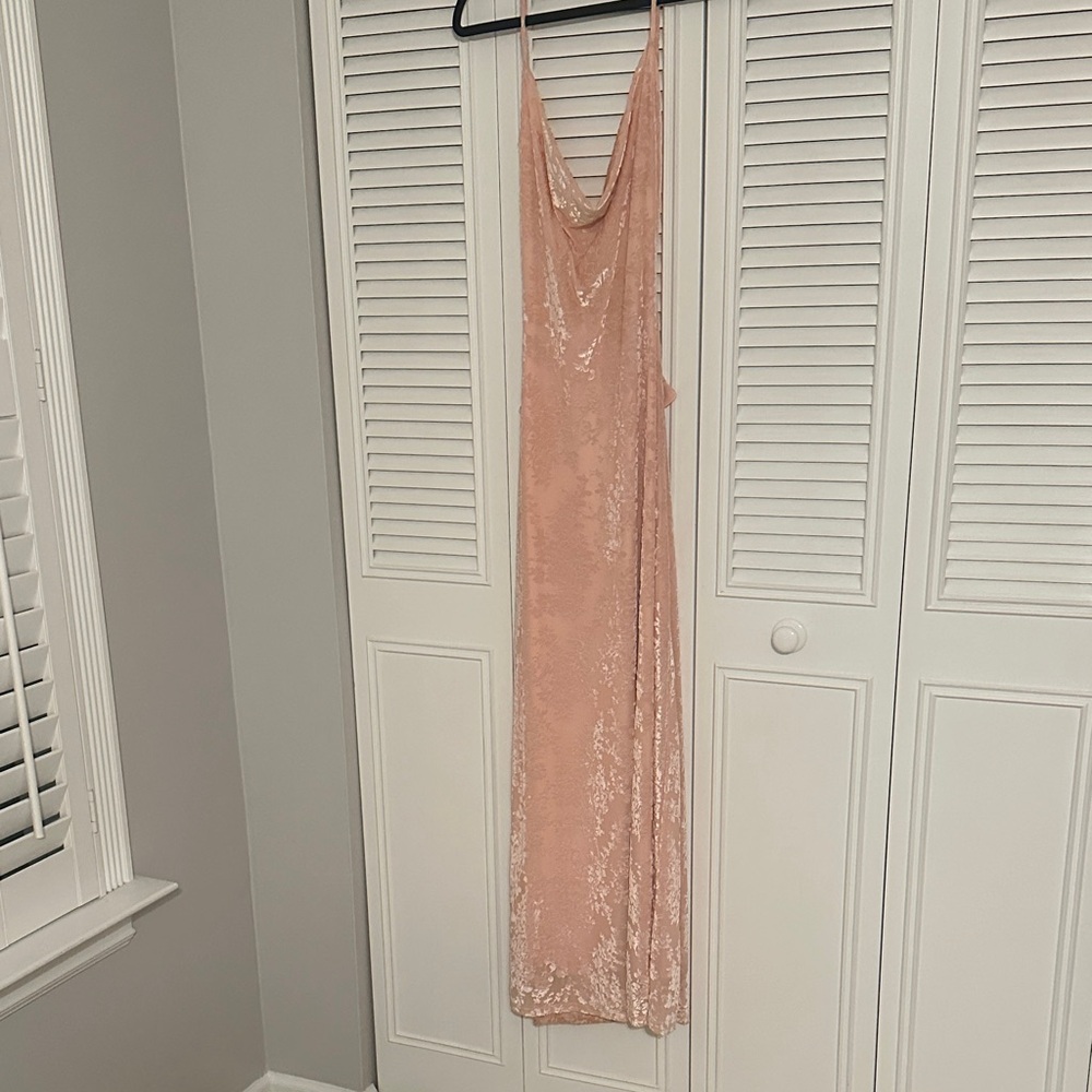 Elegant Pink Velvet Dress